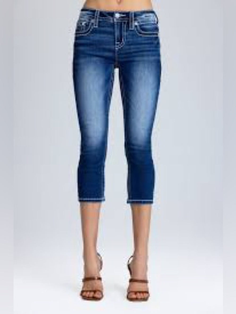 Miss me girls skinny Capri embroidered pants